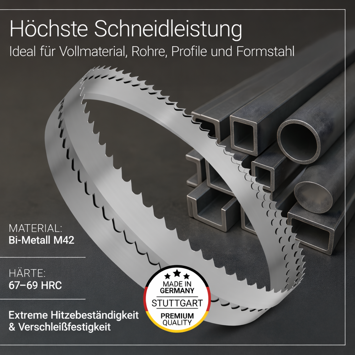 Passend für Bosch GCB 18V-63 i Bi-Metall Bandsägeblatt 733 x 13 x 0,50 x 10/14 ZpZ