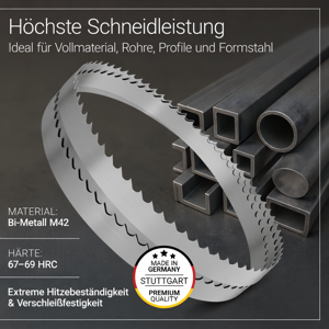 Passend für Bosch GCB 18V-63 i Bi-Metall Bandsägeblatt 733 x 13 x 0,50 x 10/14 ZpZ