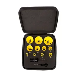 Starrett Bimetall-Lochsägen-Bausatz - 13-teiliges KFC11021 Schneller Schnitt Deluxe Elektriker Lochsägen-Set - Kompatibel mit Bosch Dewalt Hitachi Festool Milwaukee
