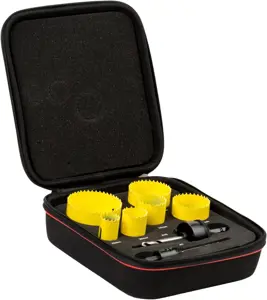 Starrett Bi-Metall-Lochsägen-Bausatz - 8-teiliger KFC06023 Schnellschnitt-Allzweck-Lochschneider mit Dorn-Set - Kompatibel mit Bosch Dewalt Hitachi Festool Milwaukee