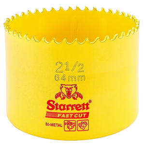 Starrett HSS Bi-Metall-Lochsäge - FCH0212 schnell geschnittene extra Kobalt-Lochsäge - für rostfreies Blech Holz Kunststoff verschiedene Materialien - 64mm