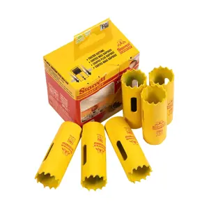Starrett HSS Bi-Metall-Lochsägen-Paket - 6 Stück FCH2532-6 Schneller Schnitt Extra Kobalt-Lochsäge - für rostfreies Blech Holz Kunststoff Verschiedene Materialien - 20mm