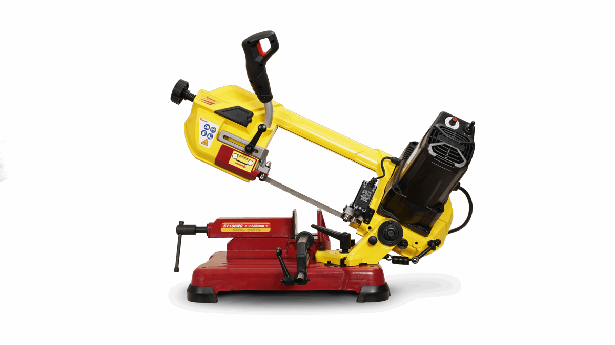 Starrett S1106NG +4 Stk 1440 x 13 x 0,65 mm Sägeblätter, Metallbandsäge, 850 Watt, Variable geschwindigkeit 30–80 m/min, Gährung 0-60°,Biro 22 Für Fleischerei Bandsägeblätter