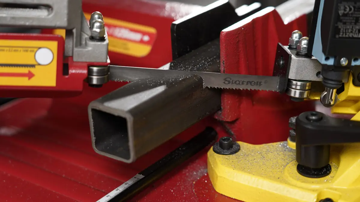 Starrett S1106NG +4 Stk 1440 x 13 x 0,65 mm Sägeblätter, Metallbandsäge, 850 Watt, Variable geschwindigkeit 30–80 m/min, Gährung 0-60°,Biro 22 Für Fleischerei Bandsägeblätter